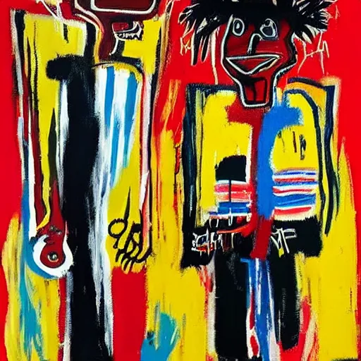 Prompt: new painting by jean michel basquiat and pablo picaso