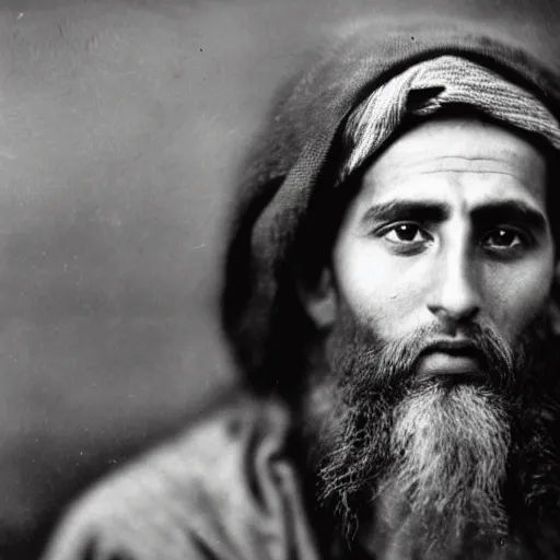 Prompt: Photograph of a young itinerant Jewish prophet from the Galilee in northern Israel. Age: 33