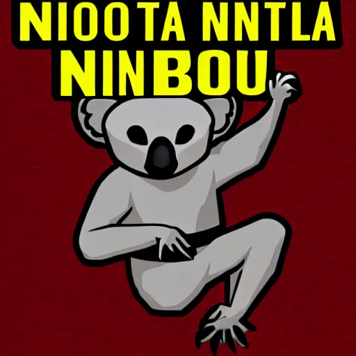 Image similar to koala as ninja noob saibot