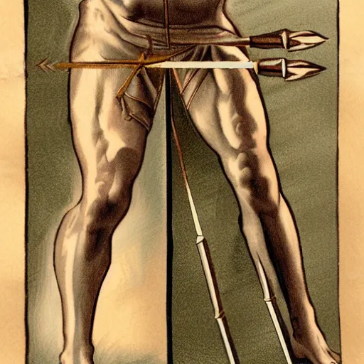 Prompt: achilles with an arrow in his ankles