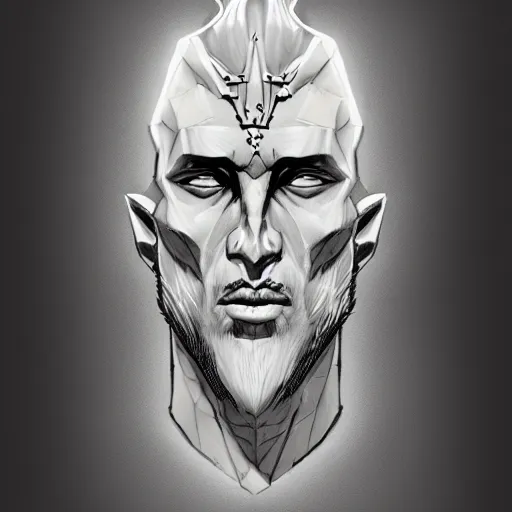 Prompt: sketch of the uppergod of chads, godly, artstation