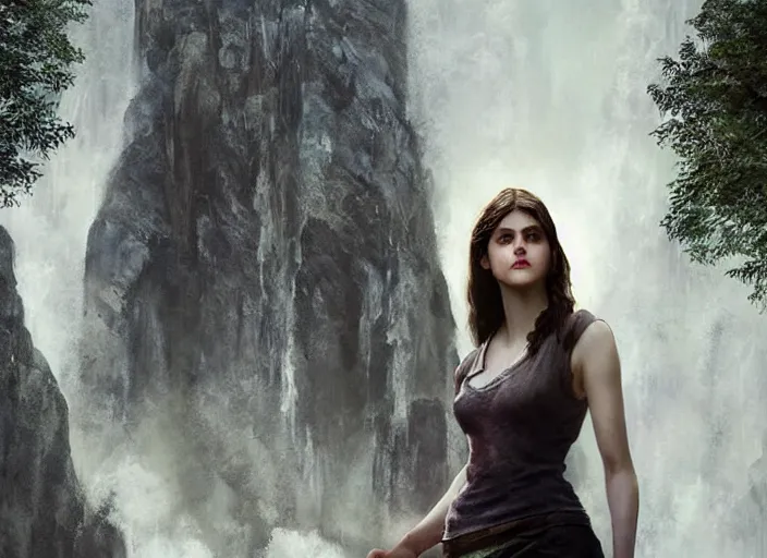Prompt: alexandra daddario the real god, watching the earth. epic cinematic hyperrealism masterpiece. realistic poster with shaded lighting by craig mallismo, artgerm, jeremy lipkin and michael garmash, unreal engine, radiant light, detailed and complex environment, octane photoreal 3 d render, art station trends