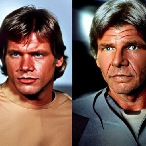 Image similar to mark hamill mixed with harrison ford