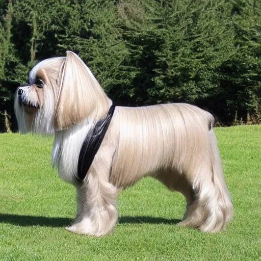 Prompt: an horse shi tzu dog hybrid