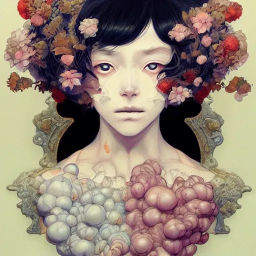 Image similar to prompt : renaissance portrait soft light painted by james jean and katsuhiro otomo and erik jones, inspired by evangeleon anime, smooth face feature, intricate oil painting, high detail illustration, sharp high detail, manga and anime 1 9 9 0