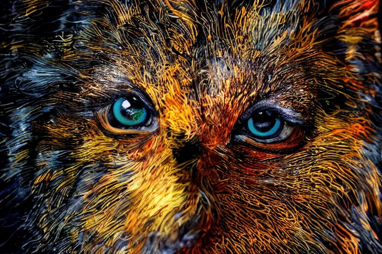 Image similar to taxidermy art photography. photo - realistic hd, hyperrealism, colourful, highly detailed, cinematic, luminescence, 3 2 k, dop, high contrast, intricate, mystery, epic, fantasy