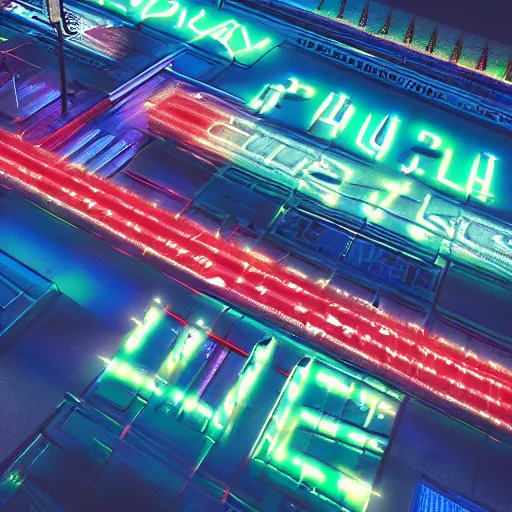 Image similar to ndebele cyberpunk city of the future, close up street scene, ndebele neon lights, high definition, detailed, futuristic, night scene, realistic