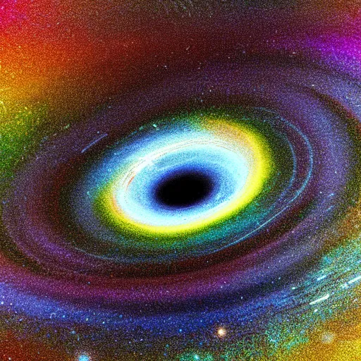 Image similar to rainbow cosmic black hole