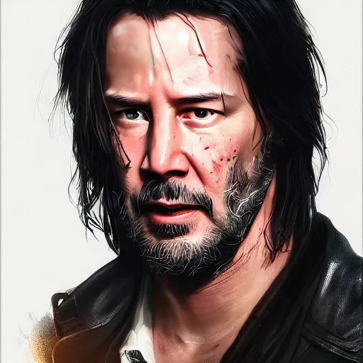 Image similar to Keanu Reeves as the Terminator, hyperdetailed, artstation, cgsociety, 8k