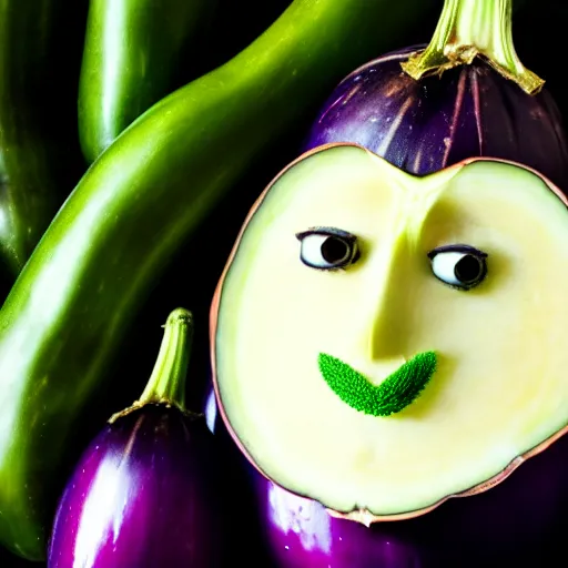 Image similar to eggplant with elon mask's face