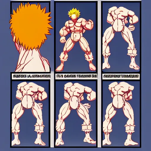 Image similar to akuma character model sheet, front and back, street fighter iii : third strike, capcom official media, super high resolution pixel art