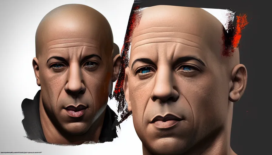 Image similar to Vin Diesel as a hand painted figurine, hyperdetailed, artstation, cgsociety, 8k