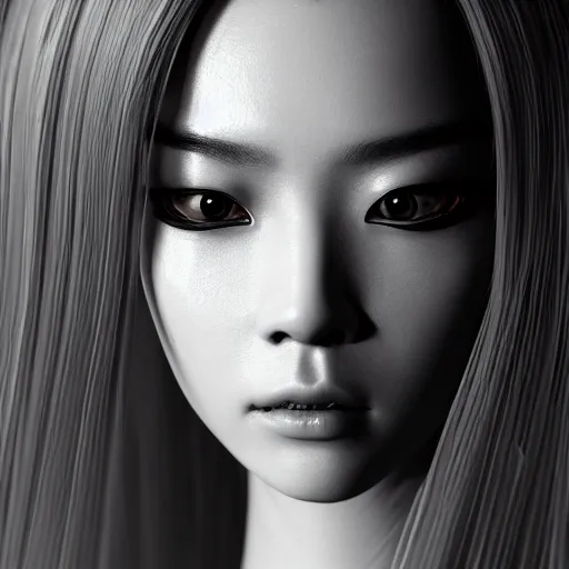 Image similar to closeup portrait of a sophisticated, fashionable cyberpunk young asian woman, rich queen, ruler of the world, medium length straight hair, high tech jewelry, an ultrafine hyperdetailed illustration by irakli nadar, matt wisniewski style, intricate linework, porcelain skin, unreal engine 5 highly rendered, global illumination, radiant light, detailed and intricate environment