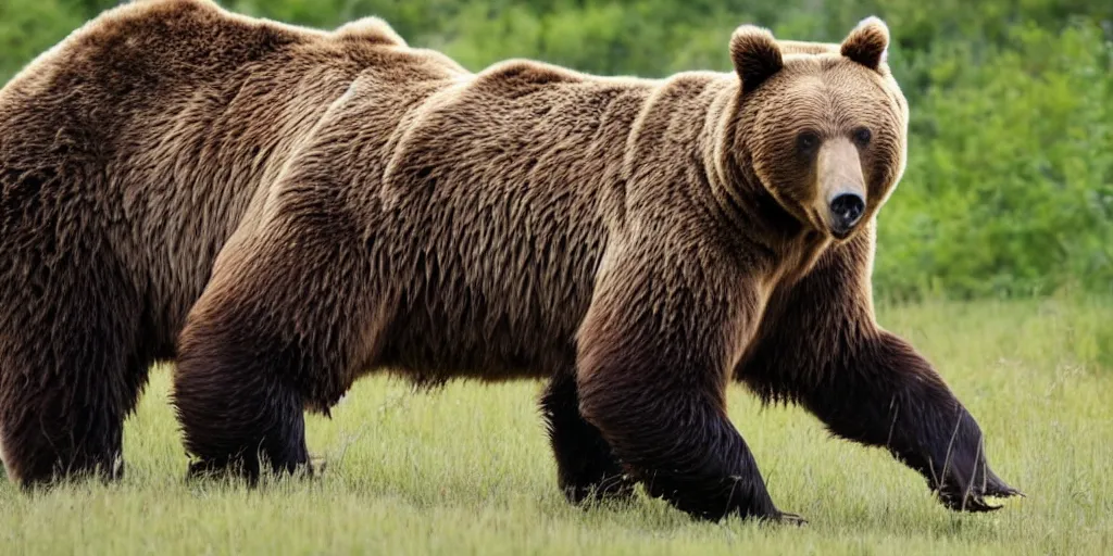 Image similar to brown bear with tzar cannon on his back