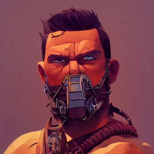 Image similar to face icon stylized minimalist mad max 2 : the road warrior, loftis, cory behance hd by jesper ejsing, by rhads, makoto shinkai and lois van baarle, ilya kuvshinov, rossdraws global illumination