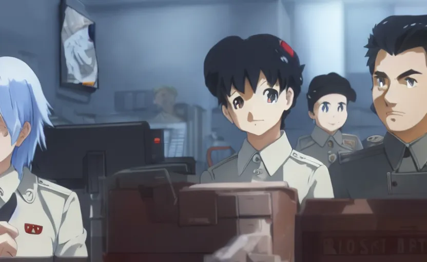 Prompt: film still anime angry realistic josef stalin trading bitcoin in front of computer, finely detailed features, closeup at the faces, perfect art, gapmoe yandere, trending on pixiv fanbox, painted by craig mullins makoto shinkai takashi takeuchi studio ghibli, akihiko yoshida,