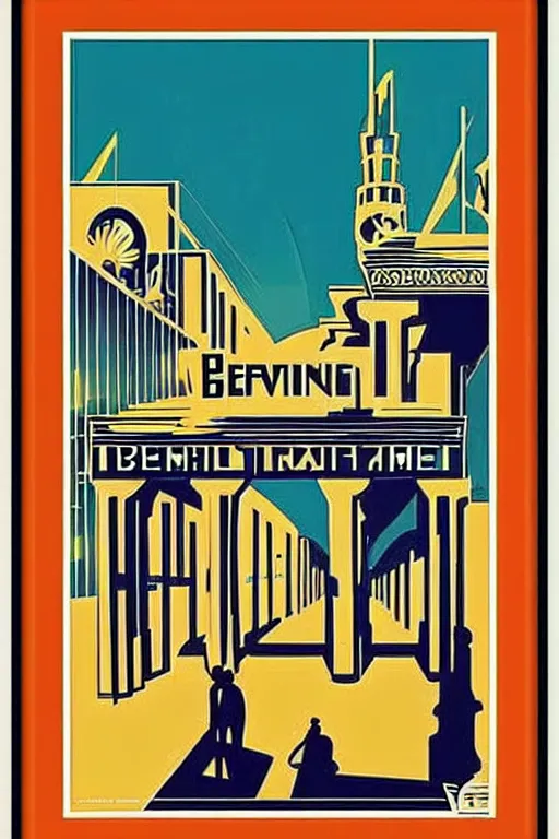 Image similar to art deco travel poster. berlin, framed poster