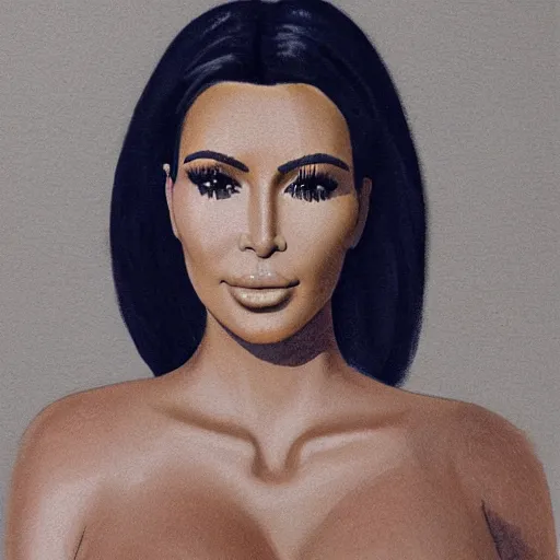 Prompt: portrait of kim kardashian as danae