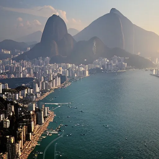 Prompt: rio de janeiro by wong kar wai, hyper - realistic, 8 k