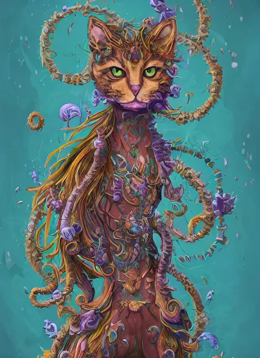 Prompt: cat seahorse fursona, autistic bisexual graphic designer and musician, long haired attractive androgynous fluffy humanoid character design, sharp focus, weirdcore voidpunk digital art by artgerm, akihiko yoshida, louis wain, simon stalenhag, james jean, wlop, noah bradley, furaffinity, artstation hd, trending on deviantart