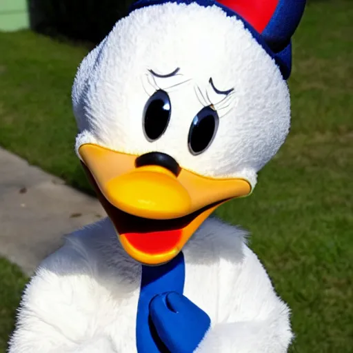 Image similar to donald duck in real life, low angle