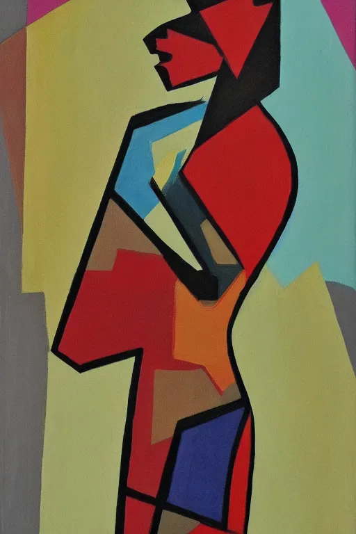 Prompt: mid century modern art woman by bernard simunovic