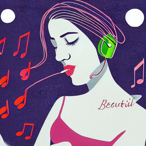 Image similar to an illustration of a beautiful woman listening to music by Anna Nikonova