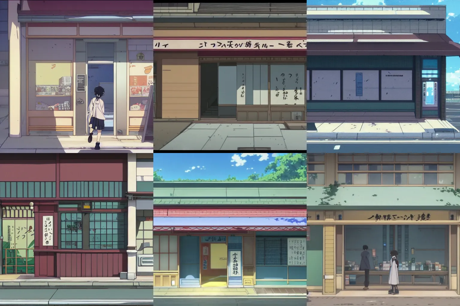 Prompt: front view of a closed japanese storefront in the beautiful anime film by makoto shinkai and studio ghibli, from the anime film Flavors of Youth W 960