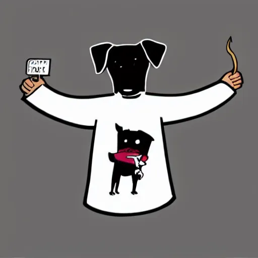 Image similar to bootleg tshirt of a cartoon dog smoking a blunt