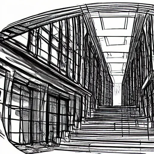 Prompt: Art demo of three point perspective.