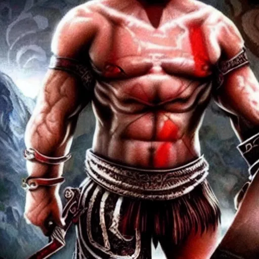 Image similar to benjamin netanyahu!!! as kratos from god of war