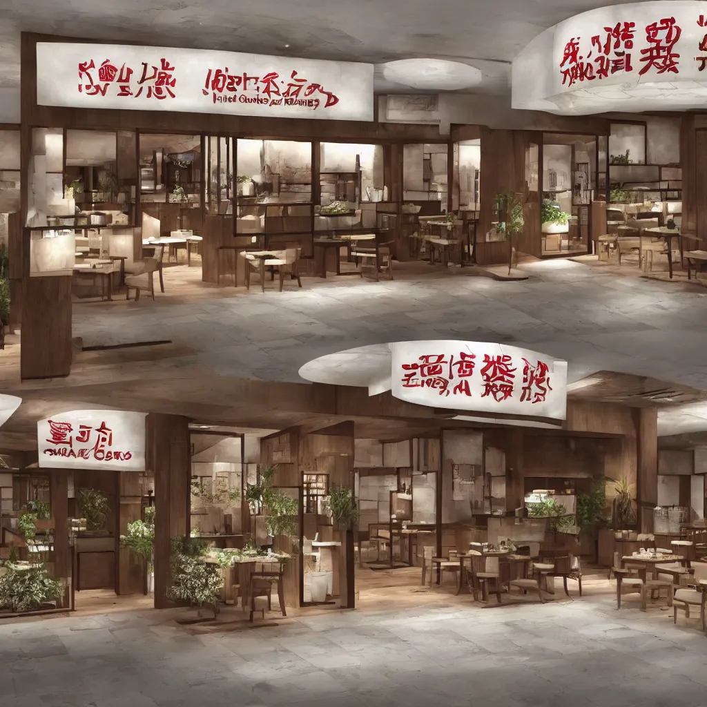 Prompt: a fancy sushi restaurant store front, realistic,