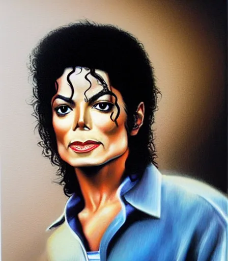 Image similar to portrait of michael jackson by boris vallejo, high quality, high detail