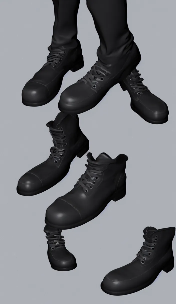 Image similar to punk style, cool cat in leather shoes, cinema 4 d rendering