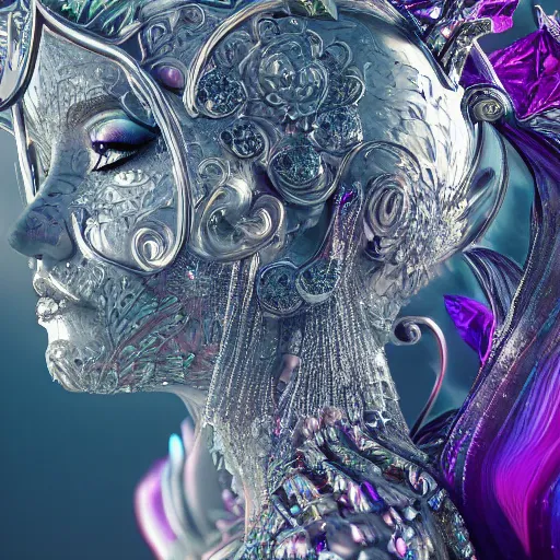 Image similar to the queen of crystals, 4 k, intricate detailed, jaw dropping, gorgeous, surreal, octane render