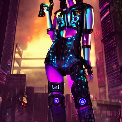Image similar to cyberpunk goddess
