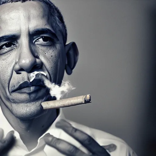 Prompt: obama smoking a blunt