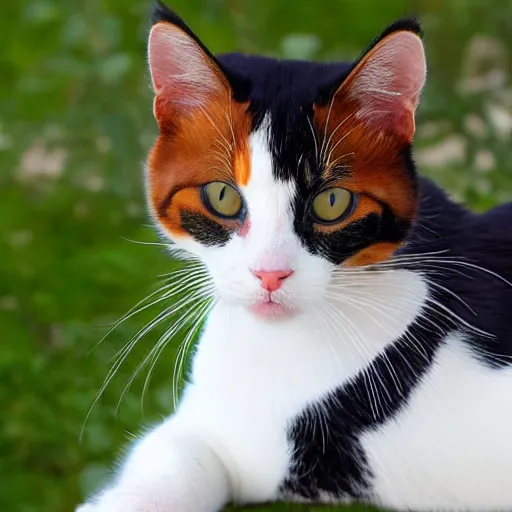 Prompt: a calico kitty profile view