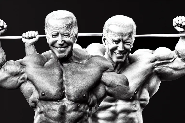 Prompt: Joe Biden as a bodybuilder, digital art, 8k, UHD