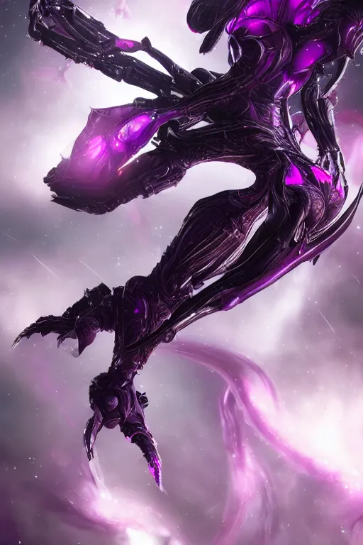 Image similar to galactic hyperdetailed elegant beautiful stunning giantess valkyr warframe goddess paw shot, sharp spines, sharp metal ears, smooth purple eyes, smooth fuschia skin, silver armor, bigger than galaxy, epic proportions, epic scale, epic size, warframe fanart, destiny, furry, dragon art, goddess art, giantess art, furaffinity, octane render