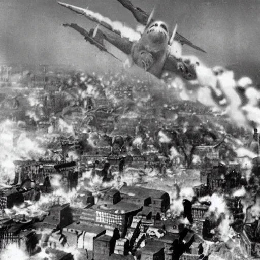 Image similar to Dragon invasion of Moscow, Russia, 1940