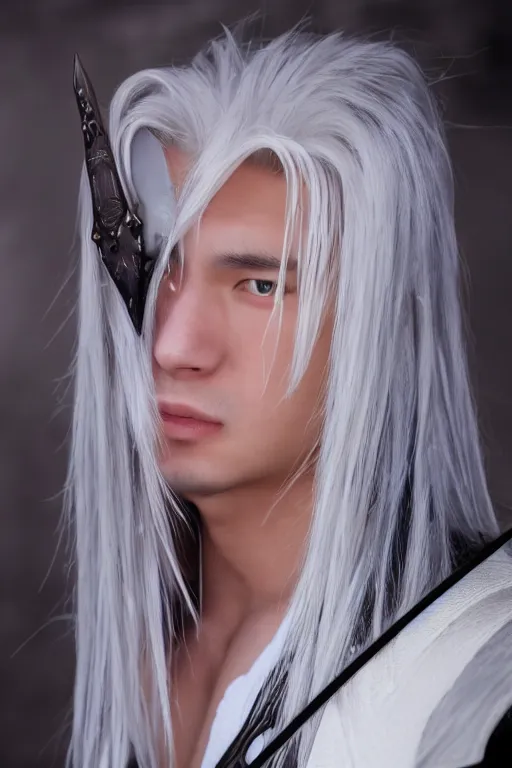 Prompt: A photo of sephiroth, f/22, 35mm, 2700K, perfect faces.