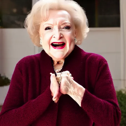 Prompt: betty white crossing fingers for luck