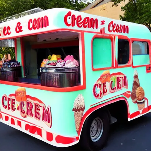 Image similar to menu of ice cream on side of ice cream truck