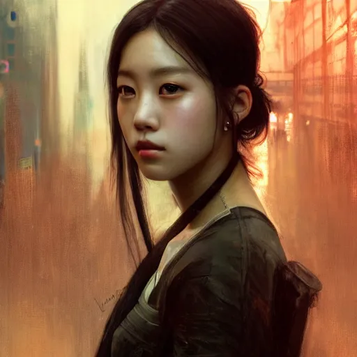 Image similar to jisoo of blackpink, hyperrealistic portrait, bladerunner street, art of elysium by jeremy mann and alphonse mucha, fantasy art, photo realistic, dynamic lighting, artstation, poster, volumetric lighting, very detailed face, 8 k, award winning