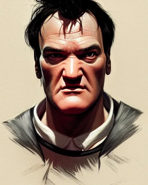 Prompt: portrait of quentin tarantino, real life skin, intricate artwork, high detailed, artstation, concept art, smooth, sharp focus, art by artgerm and greg rutkowski @ ruprechy