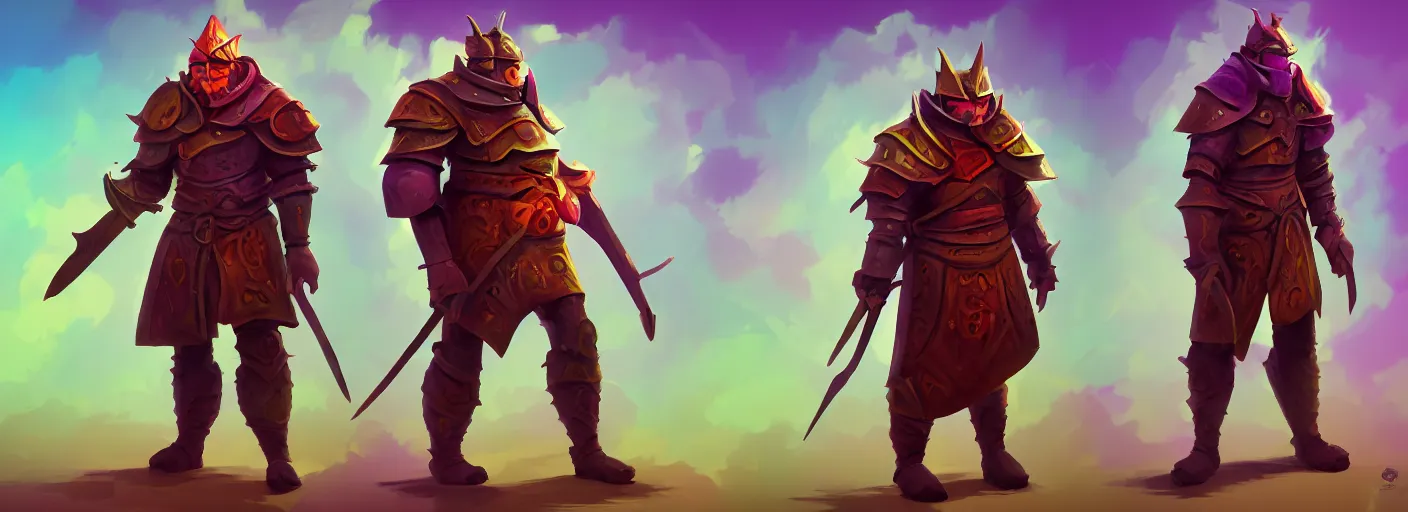 Prompt: full - body portrait surreal colorful clay fighting paladin rpg character concept art anatomy, action pose, very coherent and colorful high contrast masterpiece by gediminas pranckevicius, dark shadows, sunny day, hard lighting, reference sheet white! background