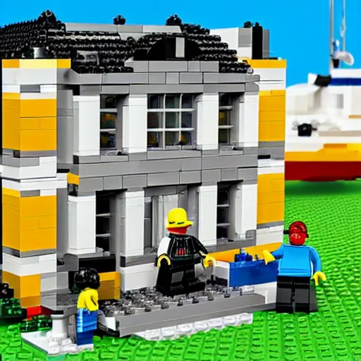 Image similar to mar - a - lago fbi raid lego set