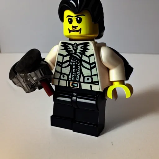 Prompt: the witcher lego minifigure
