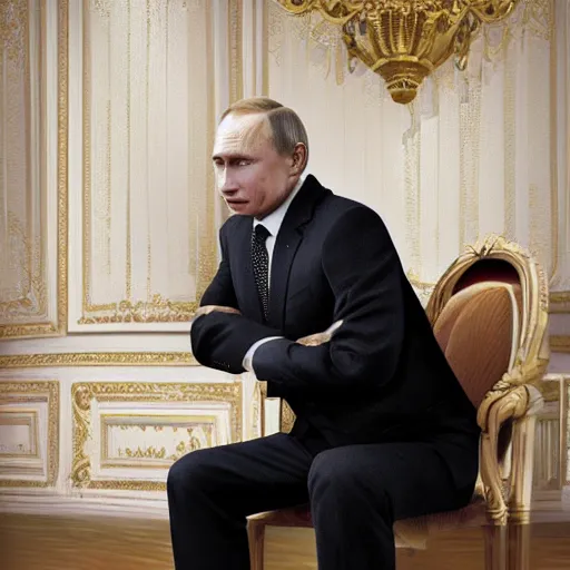 Image similar to vladimir putin portrait sitting on a toilet, realistic face, 8 k resolution, highly detailed